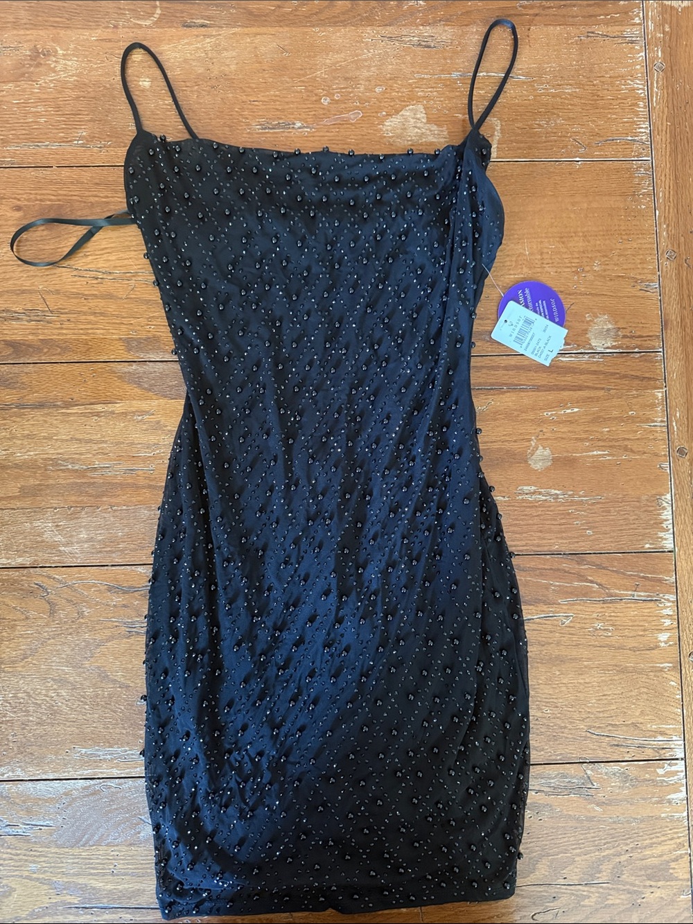 Windsor Black Beaded Mini Dress